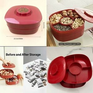 Double-Layer Chinese Dried Fruit Tray with Lidded Storage Container (new)